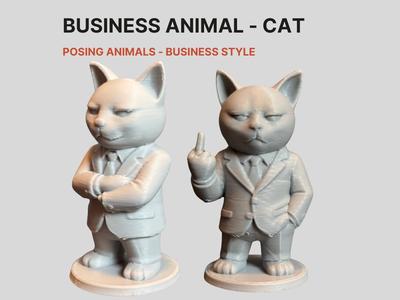 Business Animal – Cat Edition Middle Finger