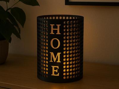LED Tealight Holder "Home" - perforated