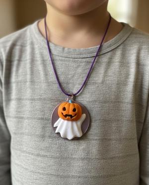 Halloween Ghost Pumpkin Pendant