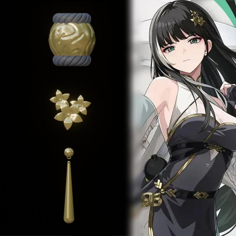Baizhi - Earring and Hair Accesories - Wuthering Waves Cosplay