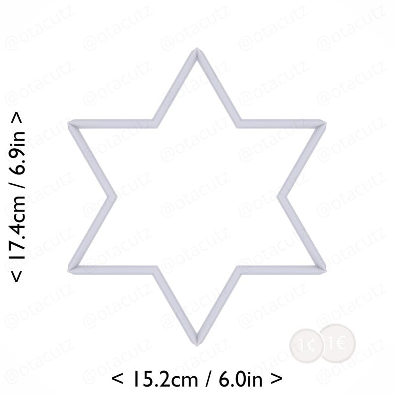 Hexagram Cookie Cutter 6.5in / 16.5cm