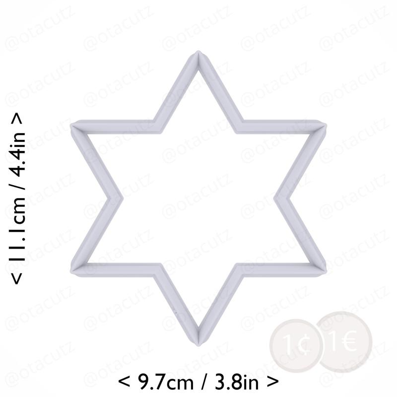 Hexagram Cookie Cutter 4in / 10.2cm