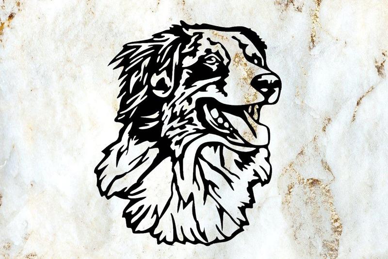 australian shepherd dog wall decoration deco wall pet mural