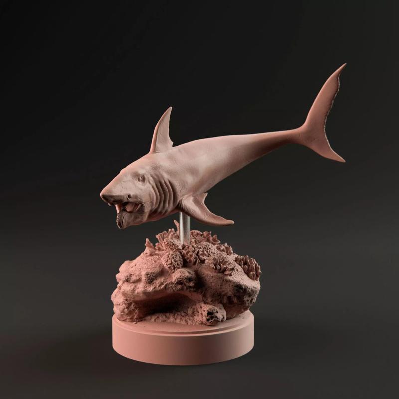 Helicoprion swimming 1-35 scale pre-supported