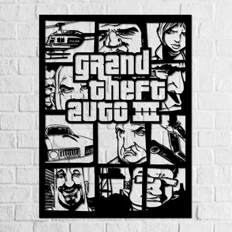 GRAND THEF AUTO GTA3 PORTRAIT - CUADRO
