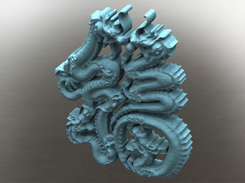 3D Art Chinese Dragon Stencil