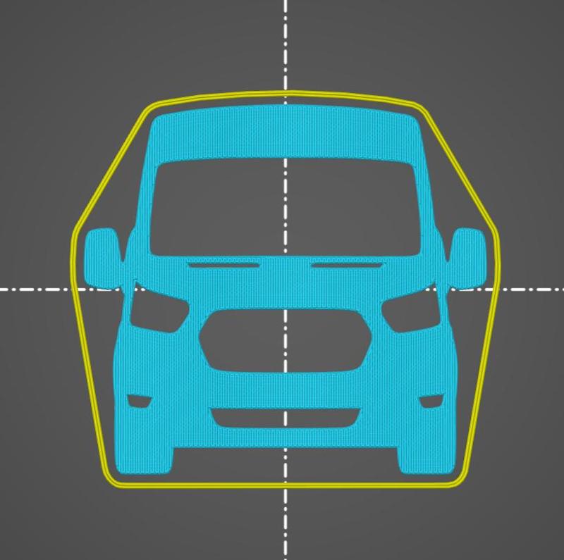 Ford Transit Van Turneo 2015-2023 key silhouette
