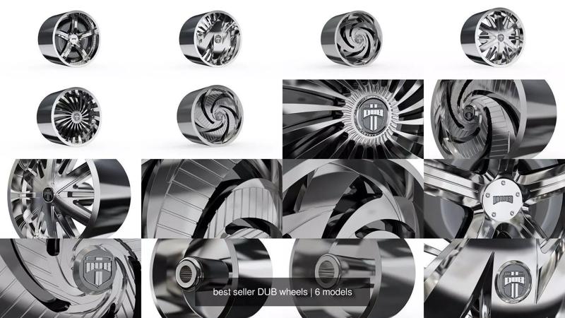 best seller DUB wheels 3D Model Collection