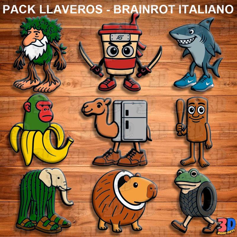 KEY RING PACK "BRAINROT ITALIANO - IA ITALIAN ANIMALS".