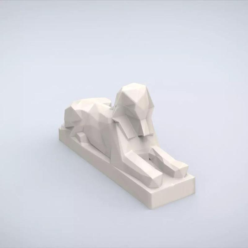 Printable Sphynx of Hatshepsut Lowpoly Style