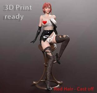 Red Hair 3D print model - Sweetie girl 3D print model - Cast off