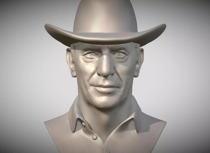 John Dutton Kevin Costner from Yellowstone bust for 3D printing
