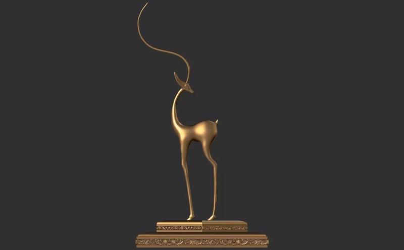 Deer Figurine - Ready for 3D Printing High-poly 3D model