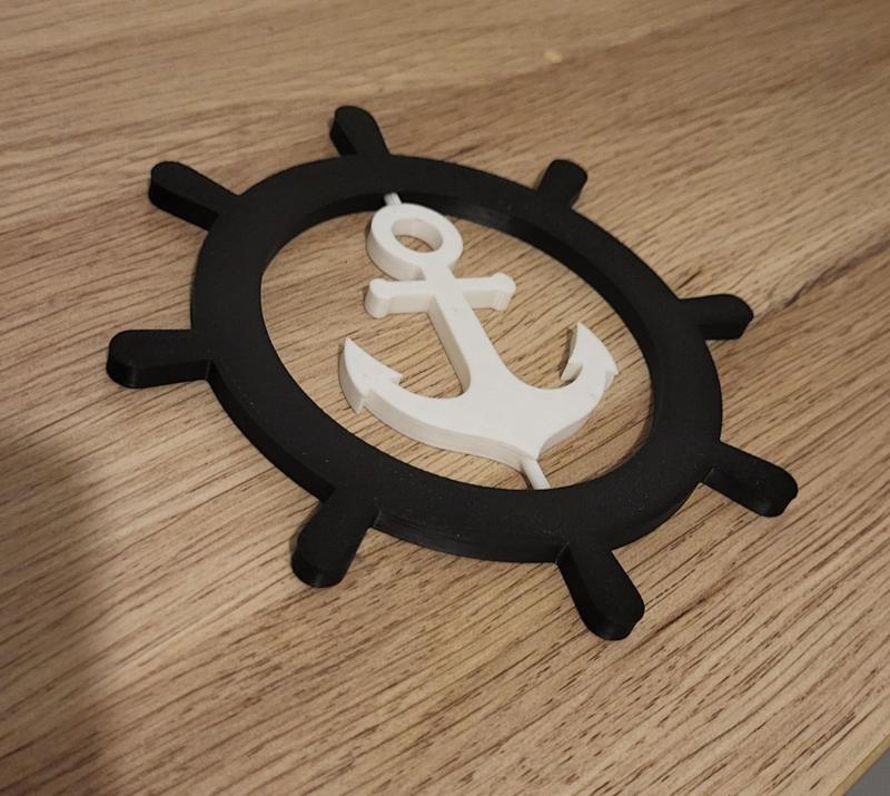 Sea anchor wheel capitan print in place
