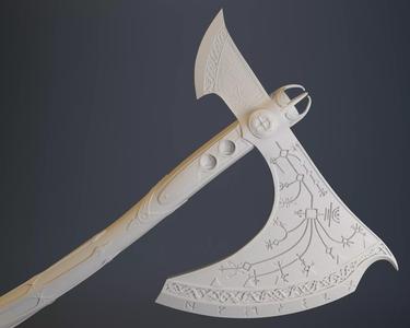 GOD OF WAR KRATOS LEVIATHAN AXE OBJ 3MF 3D PRINTING FILE
