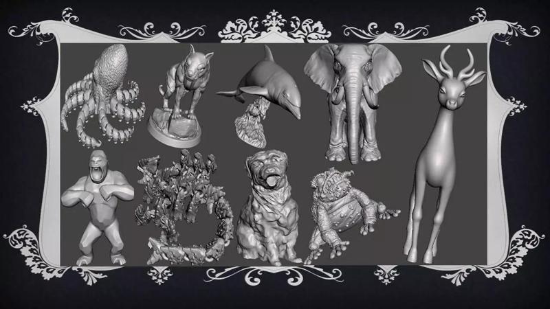 Animal Pack 05 3D Printable STL Jungle Farm Zoo Sea