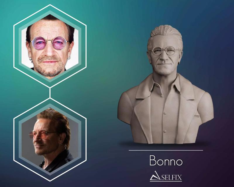 Bono Bust Sculpture