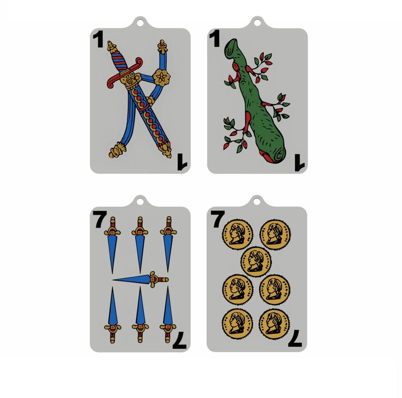 Spanish Playing Cards Key Ring - Spanish Playing Cards Key Ring