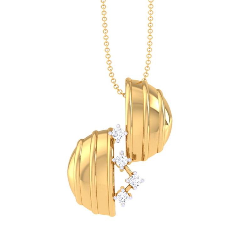 3D Printable Cad jewelry design of Lady diamond Pendant