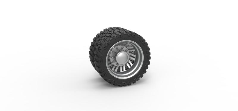 Diecast Rear semi wheel for pickup Version 11 Scale 1:25