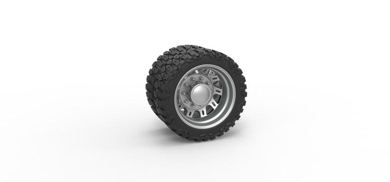 Diecast Rear semi wheel for pickup Version 19 Scale 1:25