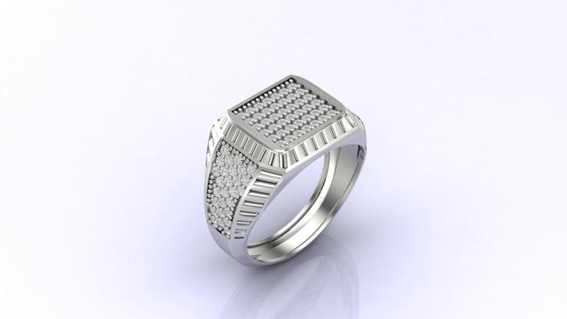 Gents Ring Print Ready STL 3DM Gents Rings Diamond Men Ring 3D print model