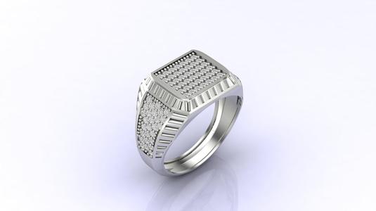 Gents Ring Print Ready STL 3DM Gents Rings Diamond Men Ring 3D print model