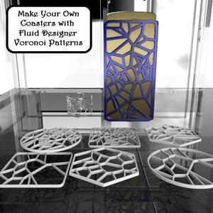 Voronoi Coasters 3D Printable - make six in 4 mins.