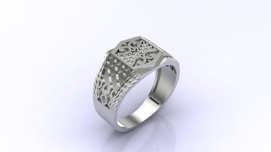Gents Ring Print Ready STL 3DM Gents Rings Diamond Men Ring 3D print model