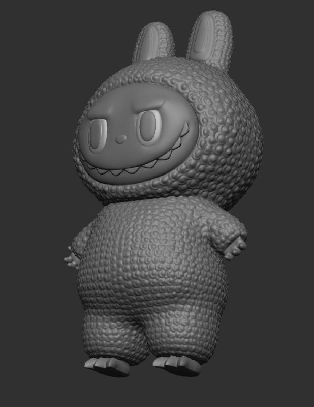 Labubu Classic - Realistic 3D Sculpture with "Hairy" Texture