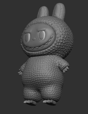 Labubu Classic - Realistic 3D Sculpture with "Hairy" Texture