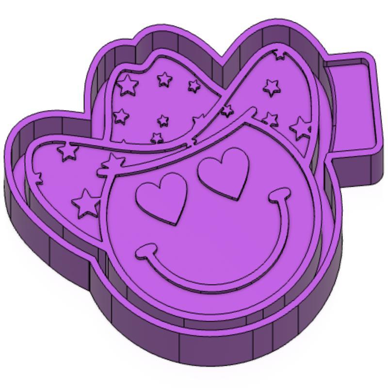 Cowboy Smiley Face FRESHIE MOLD - SILICONE MOLD BOX