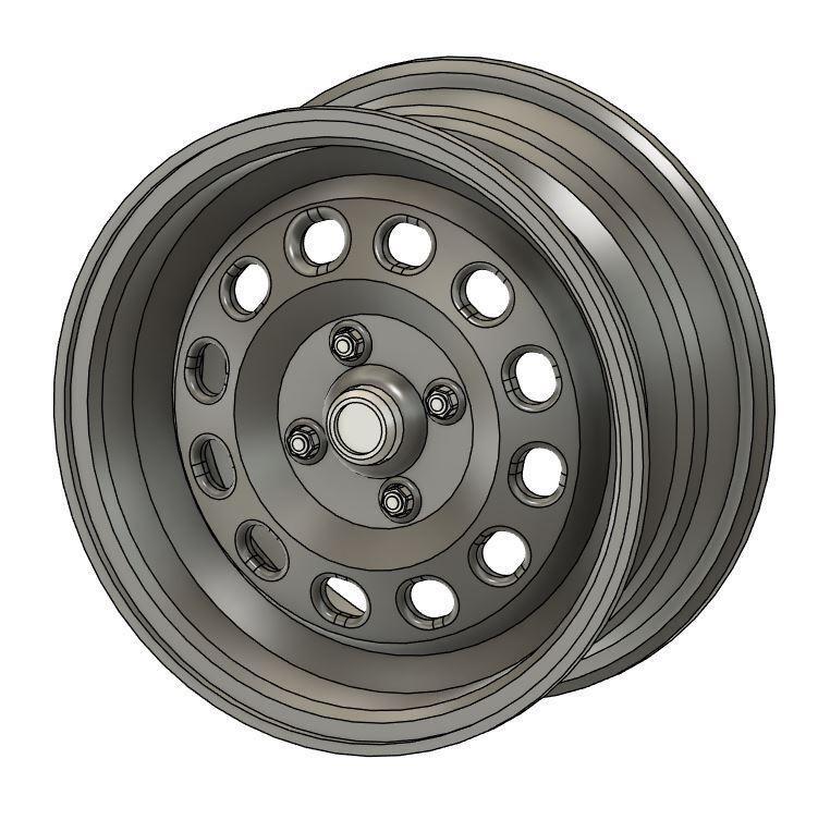 Sheet metal rim with 4 bolts