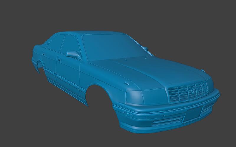 RC BODY 1993 S140 CROWN TOYOTA SUPER SALOON 1/10 3D PRINT STL