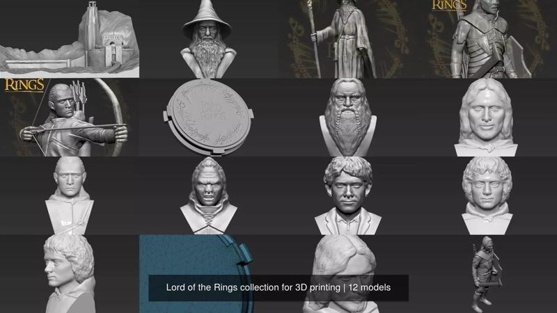 Lord of the Rings collection for 3D printing
