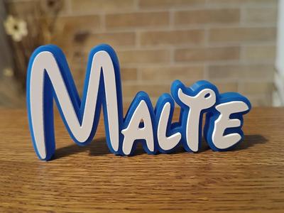 Disney Name Sign Malte Kid Room Wall Decor Tag 