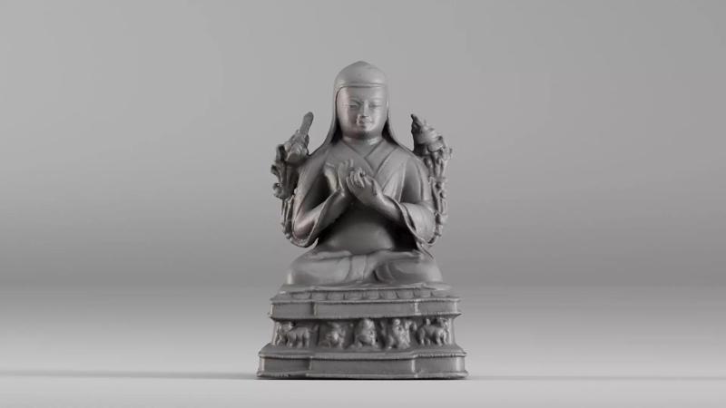 001643 Ancient Tibetan Buddha Statue 3D Scan 3dp