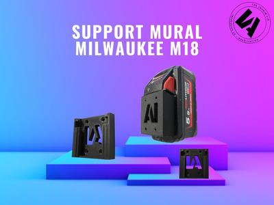 Support mural batterie Milwaukee M18