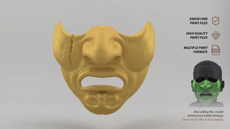 Mempo Japanese Mask  battle-worn version