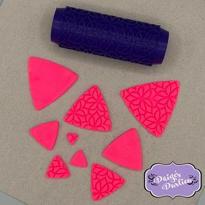 Floral Plant Repeating Pattern Texture Roller | Polymer Clay Fondant Cookie Dough Tools | Earring & Jewelry Makers | Curvy1