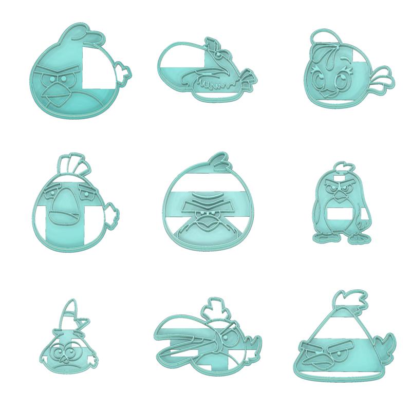 ANGRY BIRDS COOKIE CUTTER, 11 COOKIE CUTTERS SET