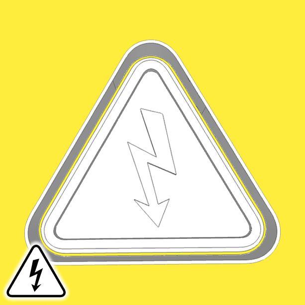 Warning sign cookie cutters - electricity / high voltage