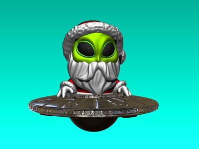 Alien Santa - STL printing Keychain