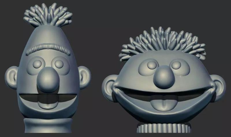 Ernie  Bert HEAD 3D Printable model from Sesame Street