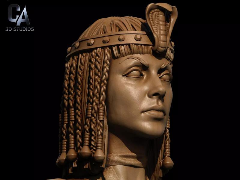 Cleopatra 3D Print statue of egyptian woman