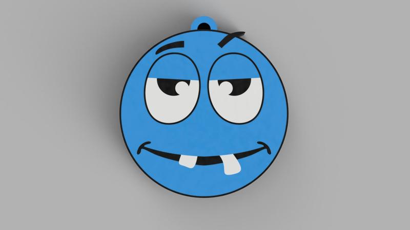 Blue Emoji - Haa ha - Keychain, Earring, Bagcharm