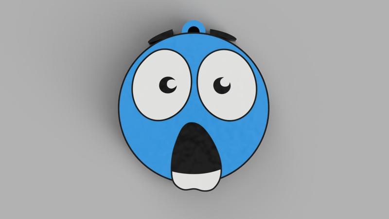 Blue Emoji - Vooov - Keychain, Earring, Bagcharm