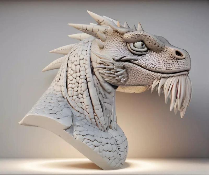 Dragon Bust 3D Model - STL Printable Mythical Creature
