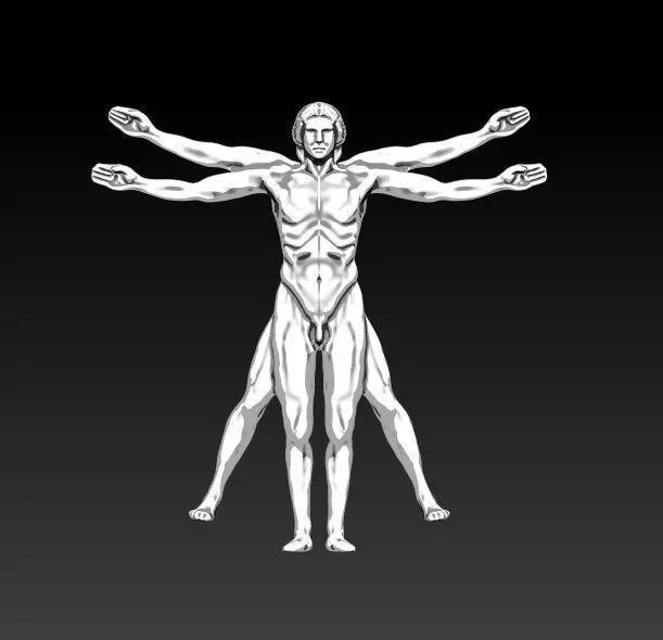Da Vinci  Vitruvian Man of math Symbol of the Day Wireframe