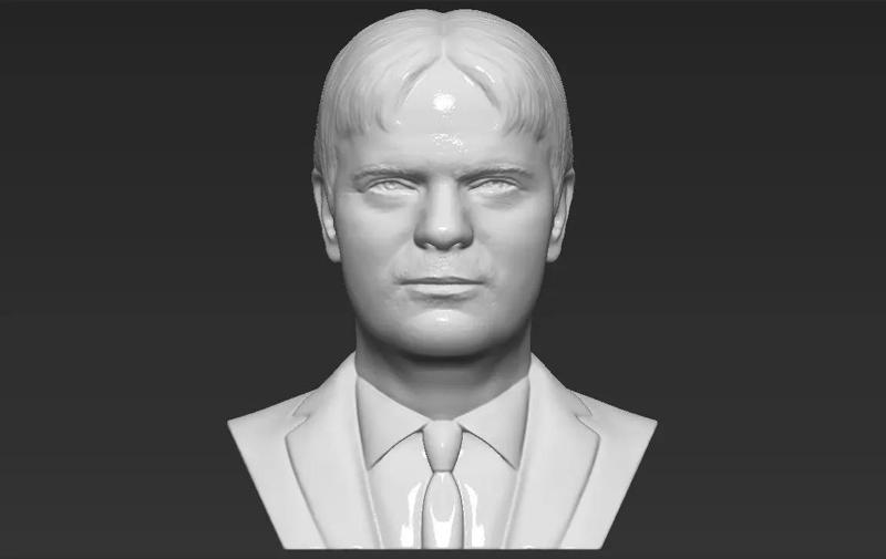 Dwight Schrute The Office bust 3D printing ready stl obj formats
